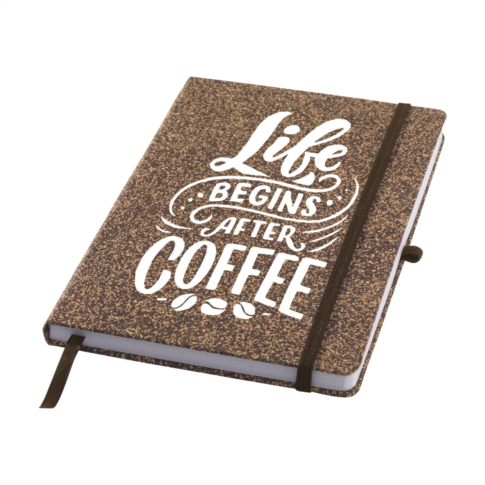 Logotrade reklamprodukter bild: CoffeeGround Cork Paper Notebook A5