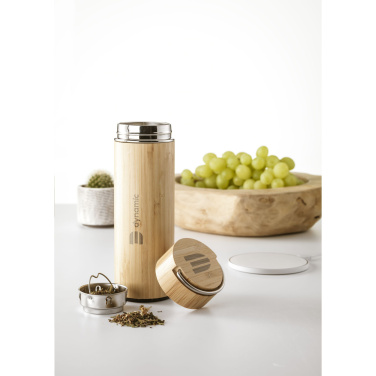 Nikko 330 ml termoflaska/termosmugg med bambuyta – detaljvy 3