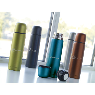 Frosted Bottle RCS Recycled Steel 500 ml termoflaska, blå – detaljvy 3
