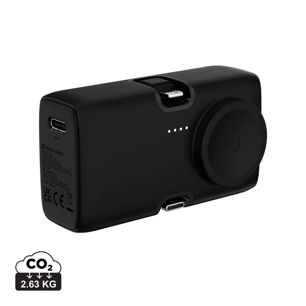 Urban Vitamin San Diego 20W PD powerbank i RCS rplastic, svart, produktbild