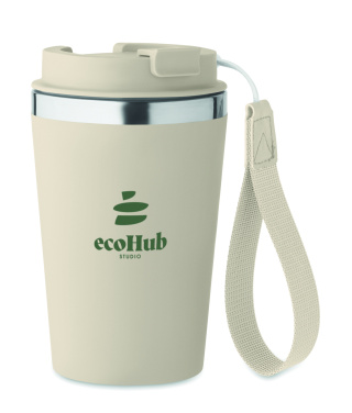 Dubbelväggig mugg med handledsrem, 350 ml med logotyp – detaljvy 3