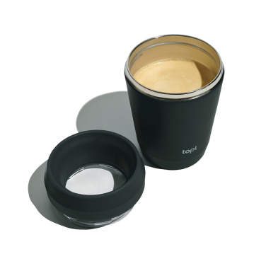 Topl to go-mugg i återvunnet stål med patenterat 360°-lock 235 ml – detaljvy 3