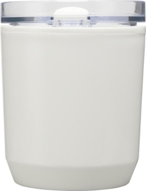 Hudson 180 ml dubbelväggig mugg av återvunnen plast, vit – detaljvy 2