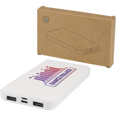 Logotrade profilprodukter bild: Intan 10 000 mAh 10 W powerbank av återvunnen plast