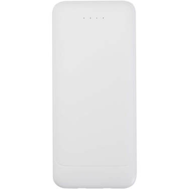 Logotrade presentreklam bild: Adhil 10 000 mAh 10 W powerbank av återvunnen plast med två inbyggda kablar