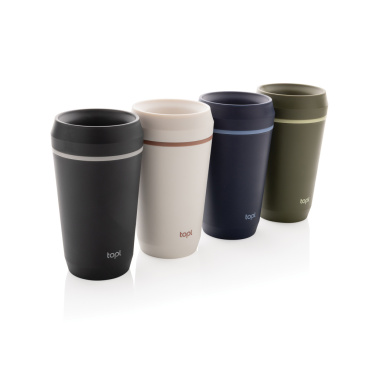 Topl To Go-mugg av återvunnen plast med patenterat 360°-lock, 354 ml, grå – detaljvy 7