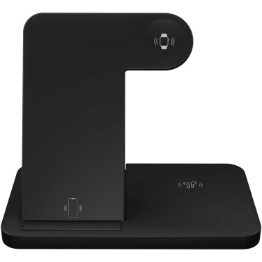 Logotrade profilprodukter bild: SCX.design W28 3-i-1 trådlös laddningsbas med telefonställ