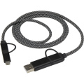 SMART 65 W 100 cm magnetisk 5-i-1-laddningskabel i RCS-återvunna material, Svart