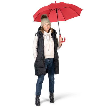 FARE® Fashion AC enfärgat automatiskt paraply med logotyp, röd – detaljvy 3