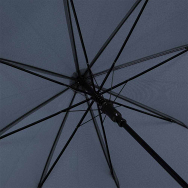 FARE ÖkoBrella prisvärt automatiskt paraply med duk av återvunnen PET med logotyp, marinblå (waterSAVE®) – detaljvy 3