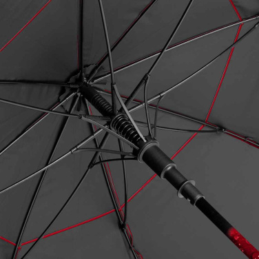 FARE® Doubleface XL Vent tvåfärgat ventilerat golfparaply med logotyp, röd (waterSAVE®) / svart – detaljvy 9