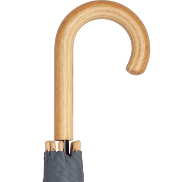 FARE ÖkoBrella automatiskt golfparaply med duk av återvunnen PET 122 cm med logotyp, grå (waterSAVE®) – detaljvy 7