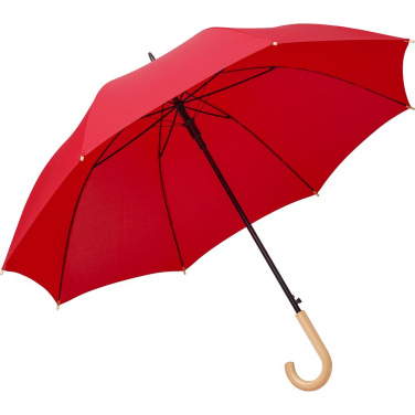 FARE ÖkoBrella automatiskt golfparaply med duk av återvunnen PET 122 cm med logotyp, röd (waterSAVE®) – detaljvy 2