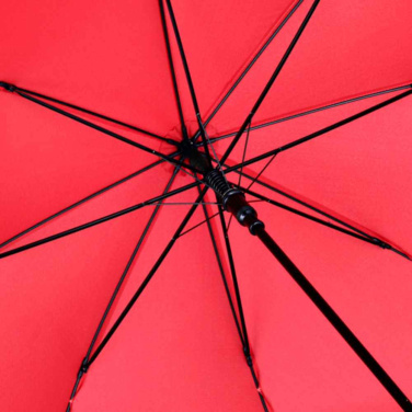 FARE ÖkoBrella automatiskt golfparaply med duk av återvunnen PET 122 cm med logotyp, röd (waterSAVE®) – detaljvy 6