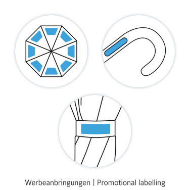 FARE ALU light10 Colori mellanstort paraply i regnbågsfärger med logotyp – produktbild