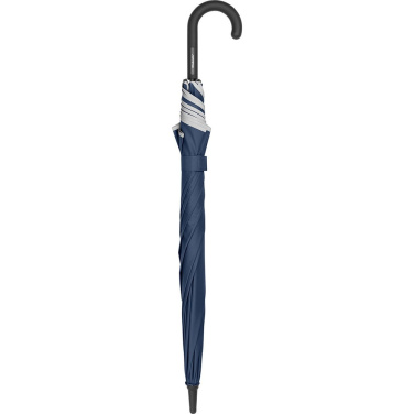 FARE® Windmatic® mellanstort automatiskt paraply med reflexkant med logotyp, marinblå (waterSAVE®) – detaljvy 5