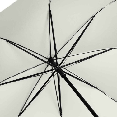 FARE® Windmatic® mellanstort automatiskt paraply med reflexkant med logotyp, naturvit (waterSAVE®) – detaljvy 7