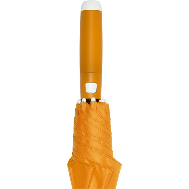FARE® Whiteline mellanstort automatiskt paraply med vita detaljer med logotyp, orange – detaljvy 6