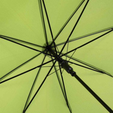 FARE ÖkoBrella prisvärt automatiskt paraply med duk av återvunnen PET med logotyp, lime (waterSAVE®) – detaljvy 3