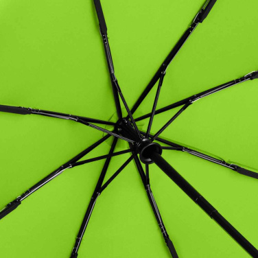 FARE ÖkoBrella AOC fickparaply med duk av återvunnen PET och bambuhandtag med logotyp, lime (waterSAVE®) – detaljvy 6