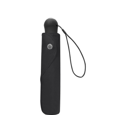 FARE Safebrella® fickparaply med LED-ljus och reflexer med logotyp, svart – detaljvy 3