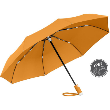 FARE® Whiteline automatiskt fickparaply med vita detaljer med logotyp, orange – produktbild