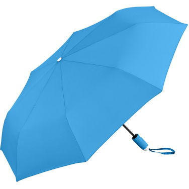 FARE® Whiteline automatiskt fickparaply med vita detaljer med logotyp, cyan – detaljvy 3