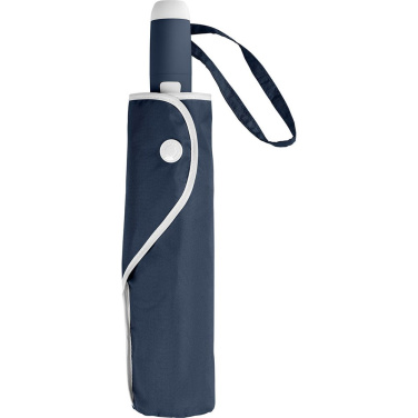 FARE® Whiteline automatiskt fickparaply med vita detaljer med logotyp, marinblå – detaljvy 4