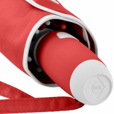 FARE® Whiteline automatiskt fickparaply med vita detaljer med logotyp, röd – detaljvy 6