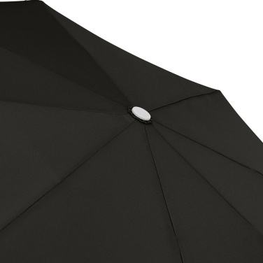 FARE® Whiteline automatiskt fickparaply med vita detaljer med logotyp, svart – detaljvy 9