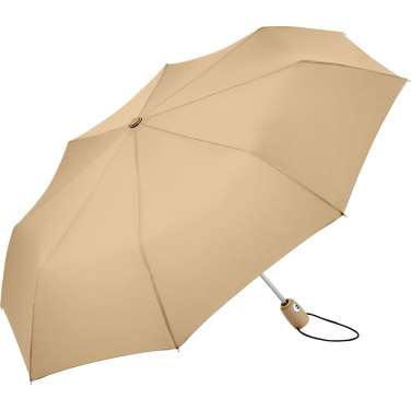FARE® AOC automatiskt minifickparaply med logotyp (30 färger), beige – produktbild