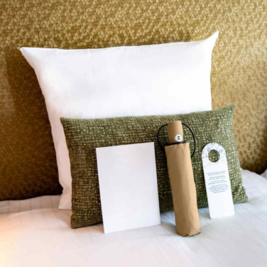 FARE® AOC automatiskt minifickparaply med logotyp (30 färger), beige – detaljvy 4