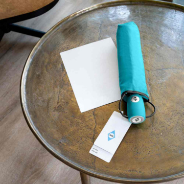 FARE® AOC automatiskt minifickparaply med logotyp (30 färger), petrol – detaljvy 2