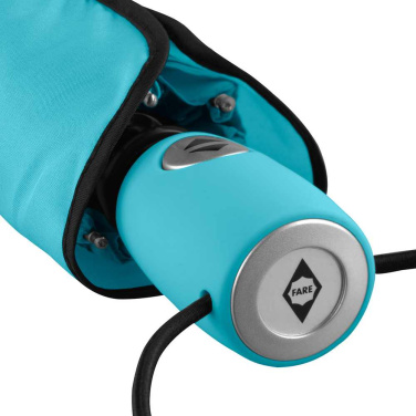 FARE® AOC automatiskt minifickparaply med logotyp (30 färger), petrol – detaljvy 8