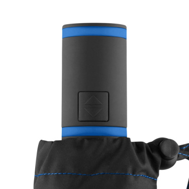 FARE® AOC Mini Style automatiskt fickparaply med färgade detaljer med logotyp, svart-euroblå – detaljvy 5