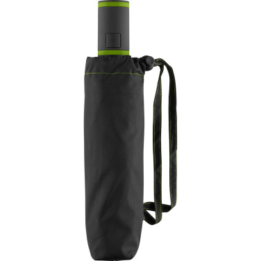 FARE® AOC Mini Style automatiskt fickparaply med färgade detaljer med logotyp, svart-lime – detaljvy 5