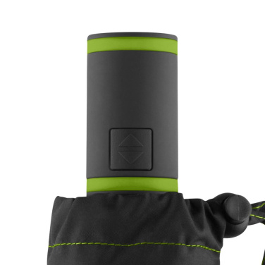 FARE® AOC Mini Style automatiskt fickparaply med färgade detaljer med logotyp, svart-lime – detaljvy 6