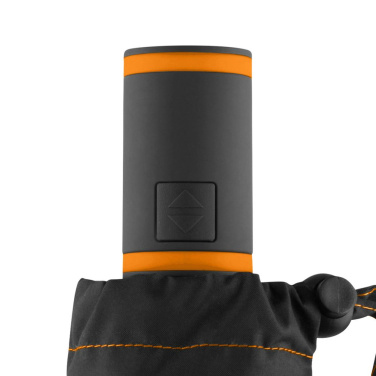 FARE® AOC Mini Style automatiskt fickparaply med färgade detaljer med logotyp, svart-orange – detaljvy 6