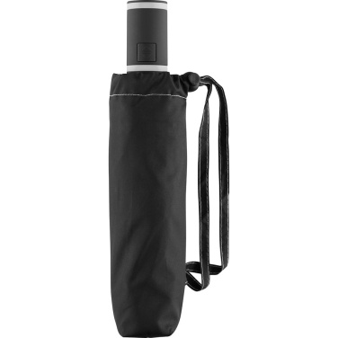 FARE® AOC Mini Style automatiskt fickparaply med färgade detaljer med logotyp, svart-vit – detaljvy 5