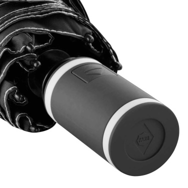 FARE® AOC Mini Style automatiskt fickparaply med färgade detaljer med logotyp, svart-vit – detaljvy 8