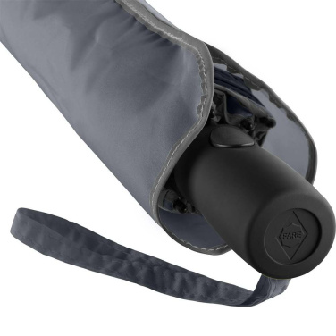 FARE® AC Plus fickparaply med reflexkant med logotyp, grå – detaljvy 4