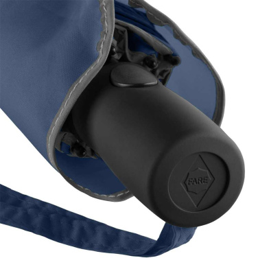 FARE® AC Plus fickparaply med reflexkant med logotyp, marinblå – detaljvy 4