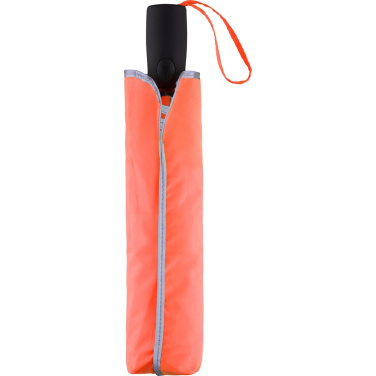 FARE® AC Plus fickparaply med reflexkant med logotyp, neonorange – detaljvy 3