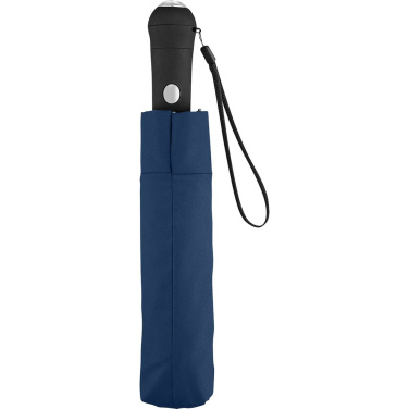 FARE Safebrella® automatiskt fickparaply med LED-ljus och reflexer med logotyp, marinblå – detaljvy 2