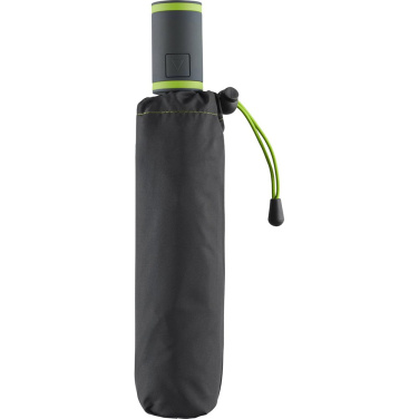FARE® AC Mini Style automatiskt fickparaply med färgade detaljer med logotyp, svart-lime – detaljvy 6