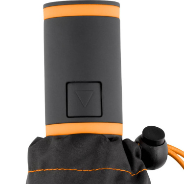 FARE® AC Mini Style automatiskt fickparaply med färgade detaljer med logotyp, svart-orange – detaljvy 8