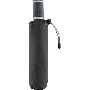 FARE® AC Mini Style automatiskt fickparaply med färgade detaljer med logotyp, svart-vit – detaljvy 5
