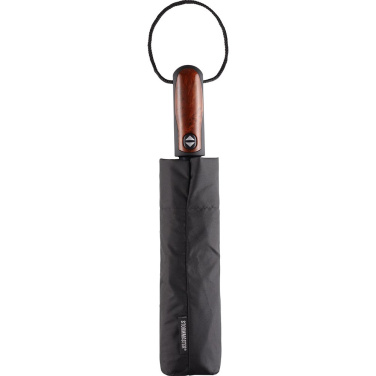 FARE® Stormmaster stort stormsäkert fickparaply i presentask med logotyp, svart (waterSAVE®) – detaljvy 5