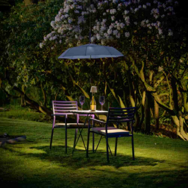 FARE® Skylight® stort fickparaply med LED-ljus med logotyp, marinblå – detaljvy 7