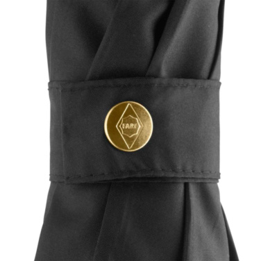 FARE® Precious automatiskt golfparaply i aluminium med metalliska detaljer med logotyp, svart / guld – detaljvy 9